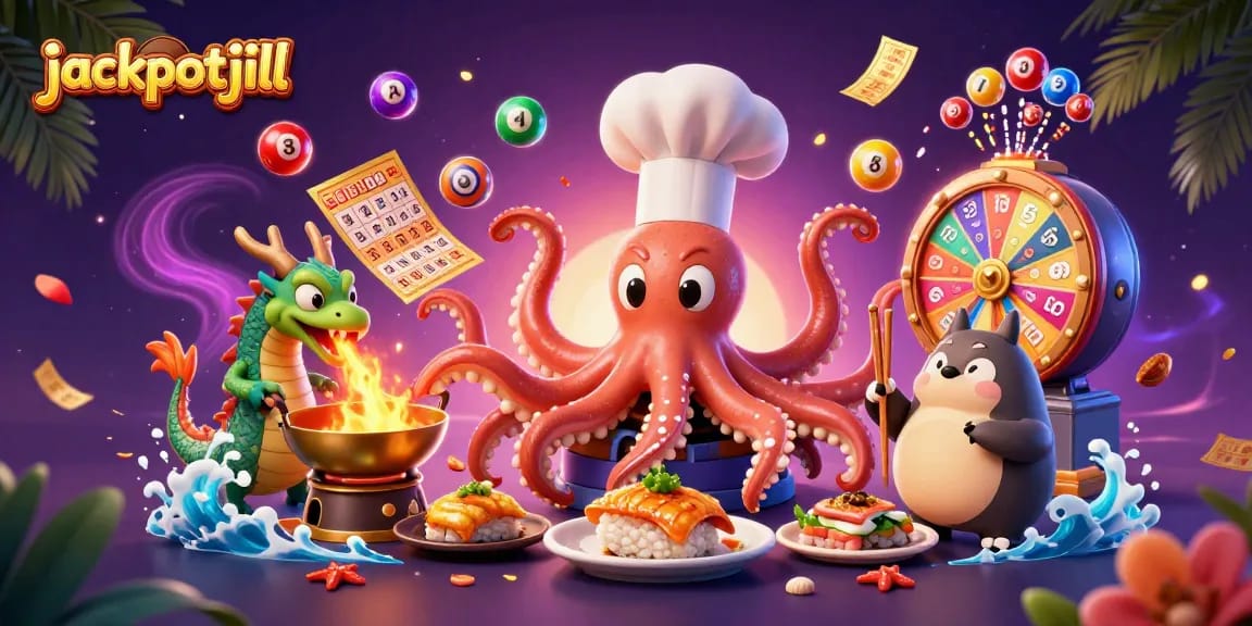 Experience the excitement of jackpotjill with vibrant lottery elements and captivating characters in a rich casino scene.