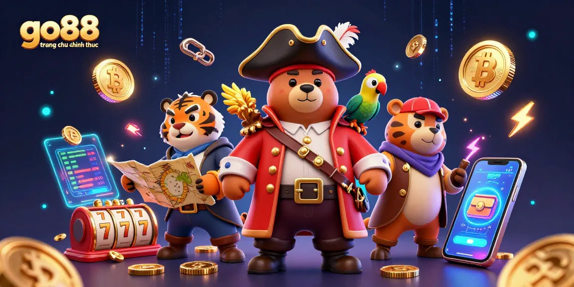 Engage with the exciting go88 trang chu chinh thuc experience featuring vibrant gaming elements and animated characters.