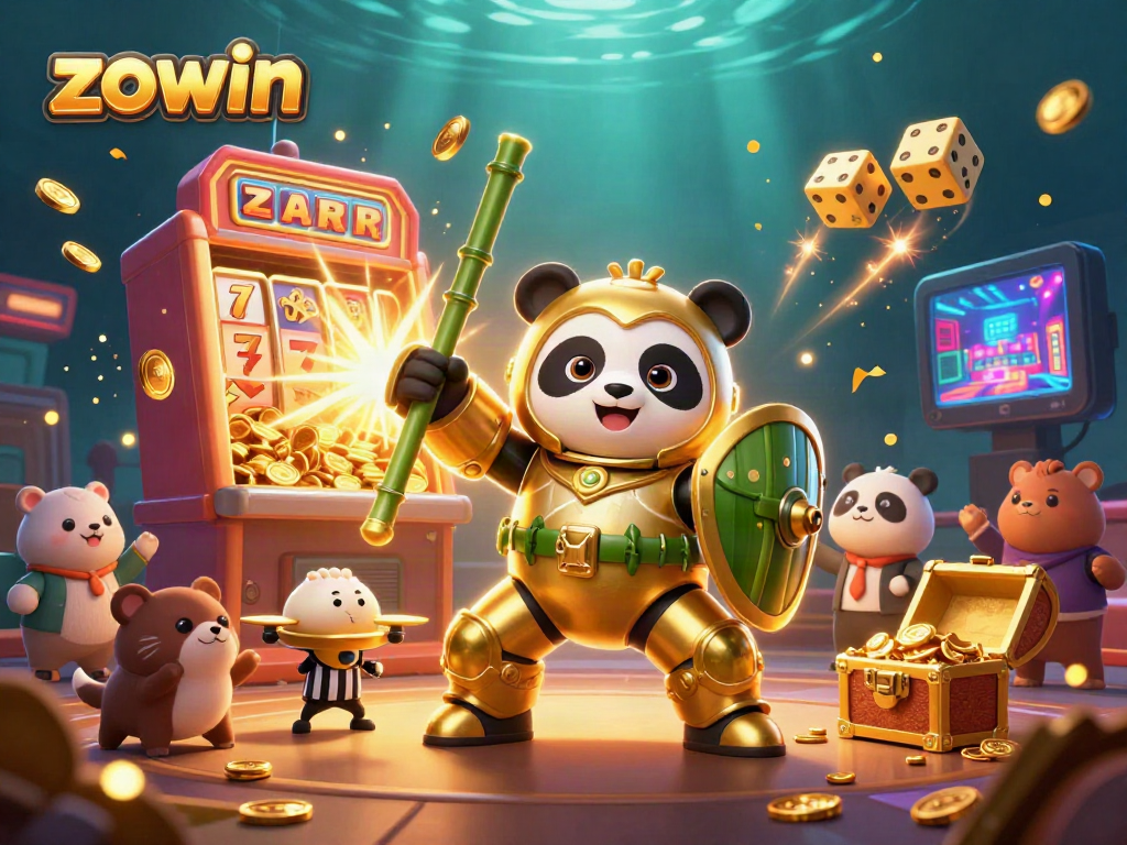 Experience the excitement of zowin with a vibrant casino scene bursting with jackpots and dynamic game elements.