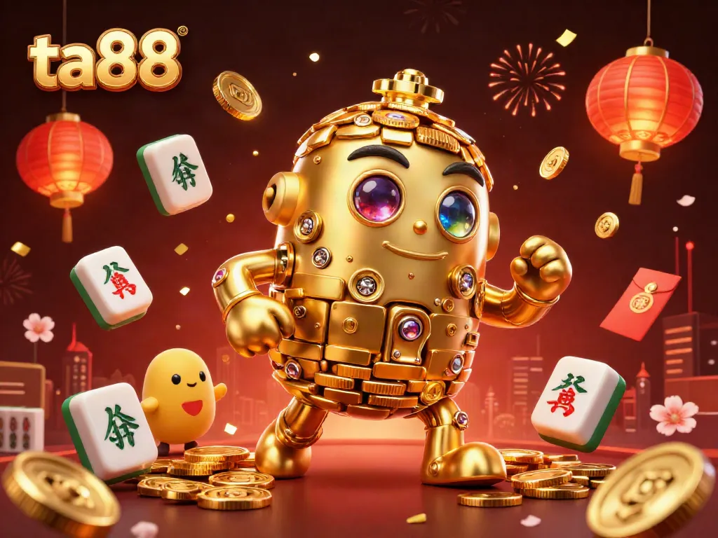 Spin and win with ta88's vibrant casino scene, featuring golden golems and dazzling game elements!
