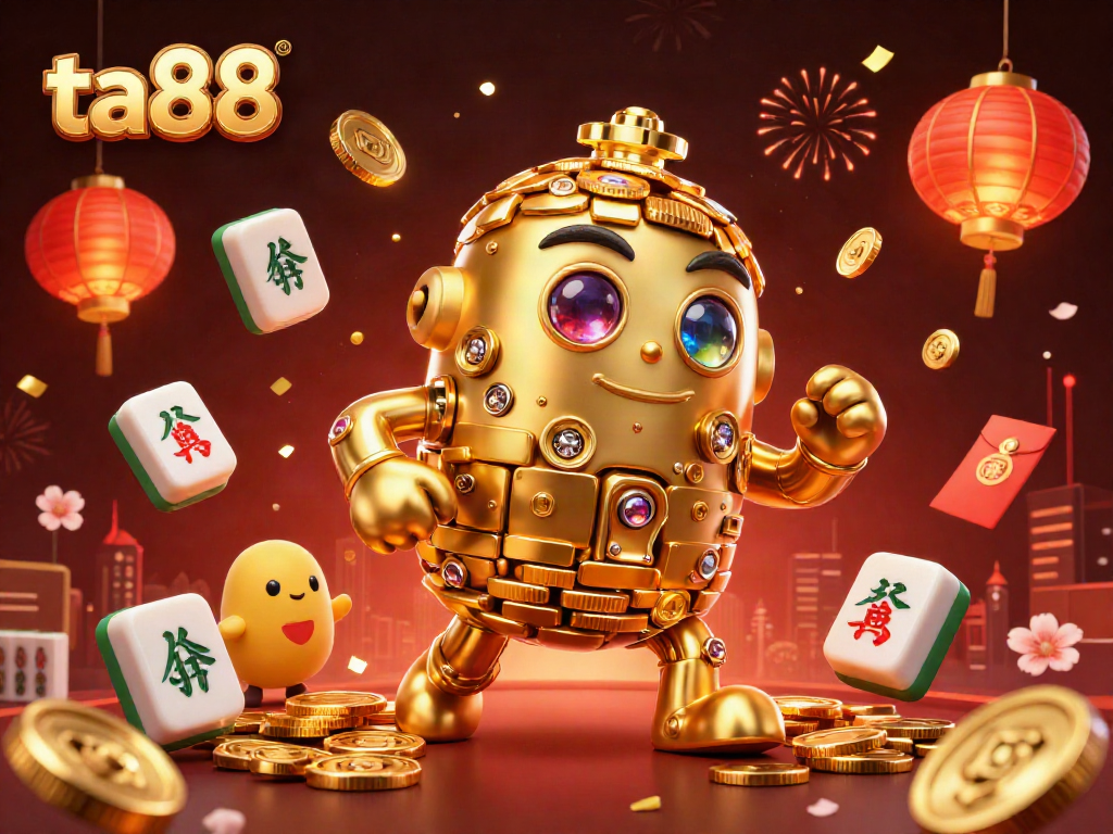 Spin and win with ta88's vibrant casino scene, featuring golden golems and dazzling game elements!
