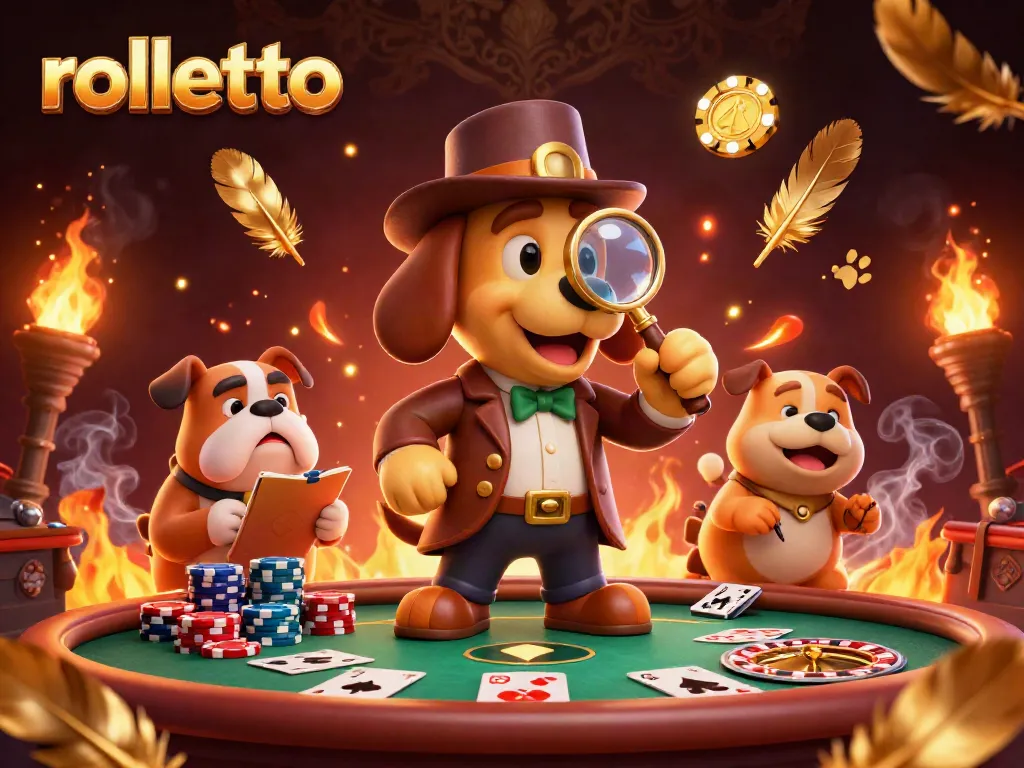 Experience thrilling action at Rolletto with this vibrant casino scene featuring poker and roulette elements!