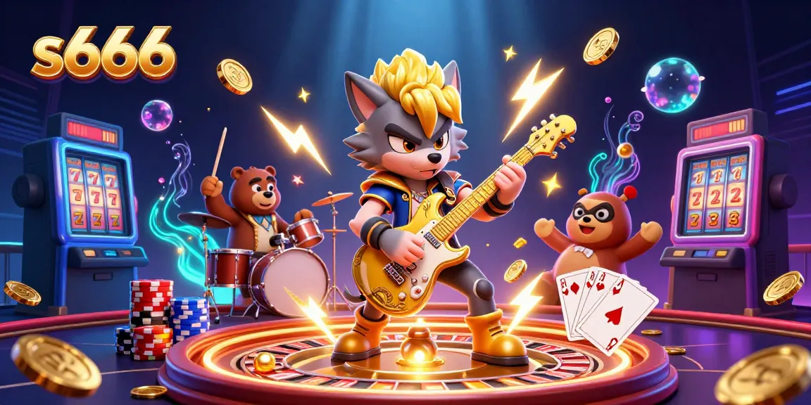 Experience the thrill of s666 with a vibrant 3D casino illustration showcasing dynamic characters and captivating game elements.