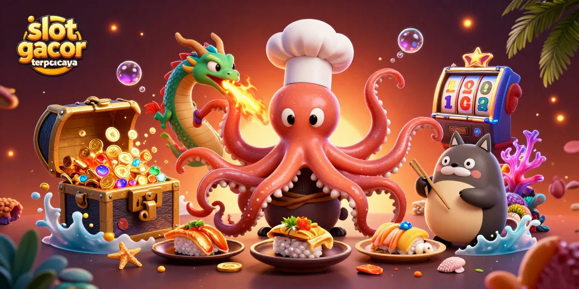 Experience thrilling gameplay with slot gacor terpercaya in a vibrant 3D casino scene featuring colorful characters.