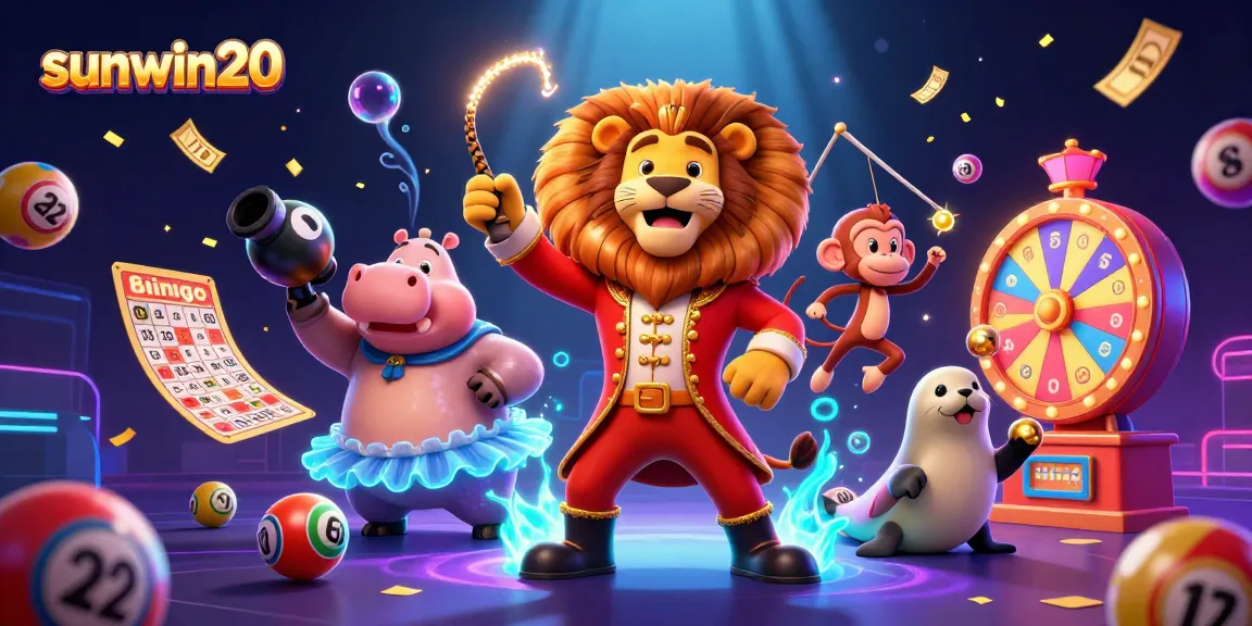 Experience the vibrant excitement of sunwin20 with lively characters and casino elements in a dynamic game scene